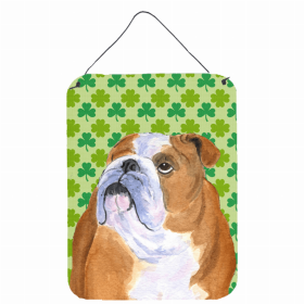 Bulldog #3 St. Patrick's Day Shamrock Wall or Door Hanging Prints