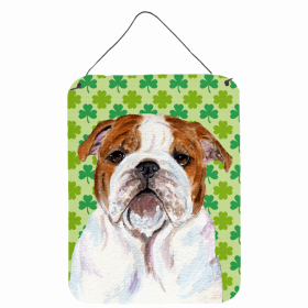 Bulldog #2 St. Patrick's Day Shamrock Wall or Door Hanging Prints