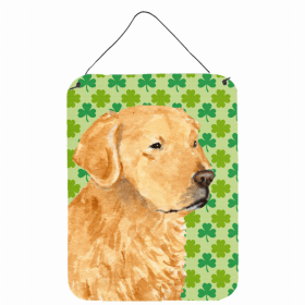 Golden Retriever St. Patrick's Day Shamrock Wall or Door Hanging Prints