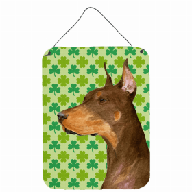 Doberman #2 St. Patrick's Day Shamrock Wall or Door Hanging Prints