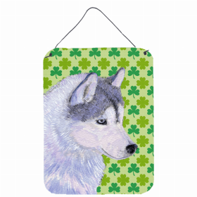 Siberian Husky St. Patrick's Day Shamrock Wall or Door Hanging Prints