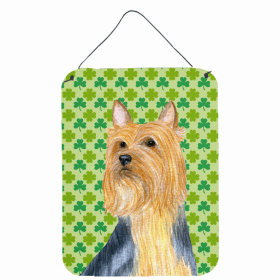 Silky Terrier St. Patrick's Day Shamrock Wall or Door Hanging Prints