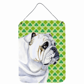 Bulldog #4 St. Patrick's Day Shamrock Wall or Door Hanging Prints