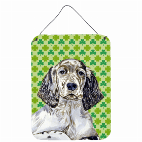 English Setter St. Patrick's Day Shamrock Wall or Door Hanging Prints