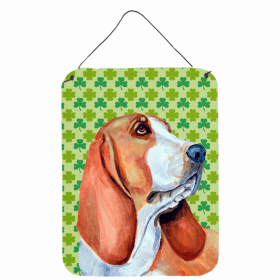 Basset Hound #3 St. Patrick's Day Shamrock Wall or Door Hanging Prints
