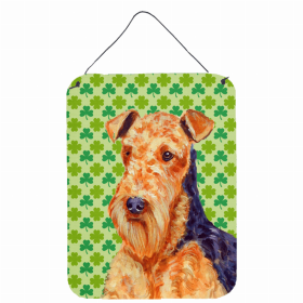Airedale Terrier St. Patrick's Day Shamrock Wall or Door Hanging Prints