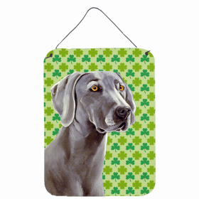 Weimaraner St. Patrick's Day Shamrock Wall or Door Hanging Prints