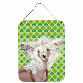 Chinese Crested St. Patrick's Day Shamrock Wall or Door Hanging Prints