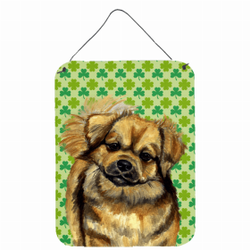 Tibetan Spaniel St. Patrick's Day Shamrock Wall or Door Hanging Prints