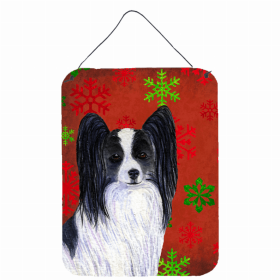 Papillon #2 Red and Green Snowflakes Holiday Christmas Design Wall or Door Hanging Prints