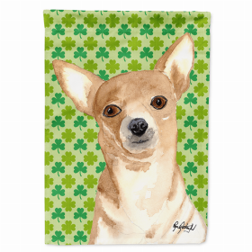 Chihuahua St. Patrick's Day Shamrock Portrait Garden Flag