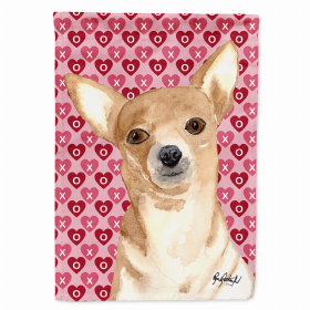 Chihuahua 1 Hearts Love and Valentine's Day Portrait Garden Flag