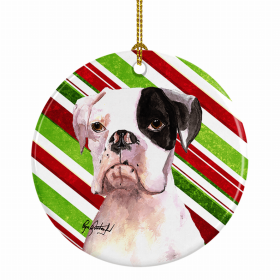 Boxer - Cooper 2 - Christmas Candy Ceramic Ornament