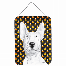 Bull Terrier 2 Candy Corn Halloween Wall or Door Hanging Prints