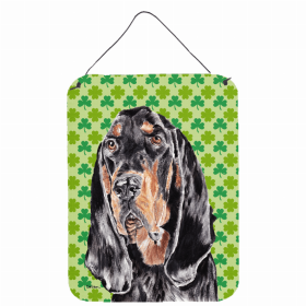 Black and Tan Coonhound St. Patrick's Day Shamrock Wall or Door Hanging Prints