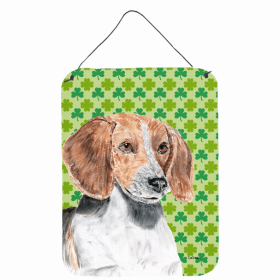 English Foxhound St. Patrick's Day Shamrock Wall or Door Hanging Prints
