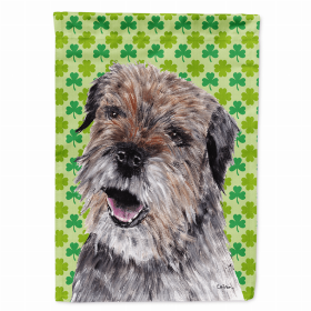 Border Terrier #2 Lucky Shamrock St. Patrick's Day Flag Garden Size