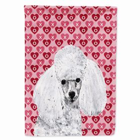 Poodle #3 Hearts Love and Valentine's Day Portrait Garden Flag