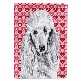 Poodle #4 Hearts Love and Valentine's Day Portrait Garden Flag