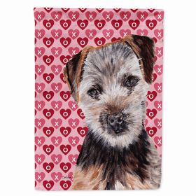 Norfolk Terrier Hearts Love and Valentine's Day Portrait Garden Flag