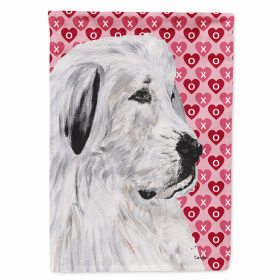 Great Pyrenees Hearts Love and Valentine's Day Portrait Garden Flag