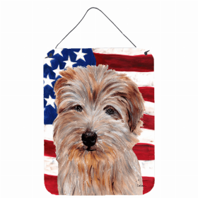 Norfolk Terrier #2 USA American Flag Wall or Door Hanging Prints