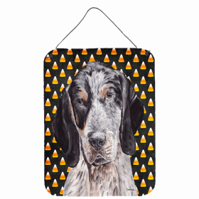 Bluetick Coonhound Candy Corn Halloween Wall or Door Hanging Prints