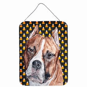 Staffordshire Bull Terrier Candy Corn Halloween Wall or Door Hanging Prints