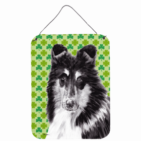 Collie #2 St. Patrick's Day Shamrock Wall or Door Hanging Prints
