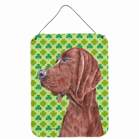 Redbone Coonhound #3 St. Patrick's Day Shamrock Wall or Door Hanging Prints