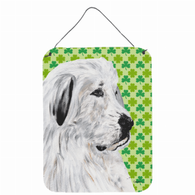 Great Pyrenees St. Patrick's Day Shamrock Wall or Door Hanging Prints