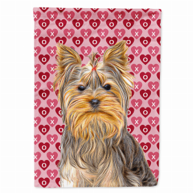 Yorkie Hearts Love and Valentine's Day Portrait Garden Flag