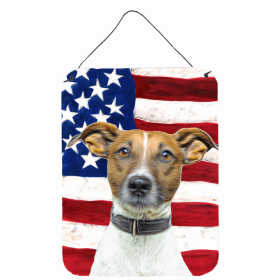 Jack Russell Terrier USA American Flag Wall or Door Hanging Prints