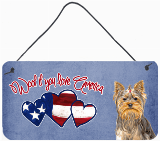 Yorkie 1 Woof If You Love America Artwork Wall or Door Hanging Prints