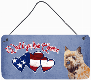 Cairn Terrier 1 Woof If You Love America Artwork Wall or Door Hanging Prints