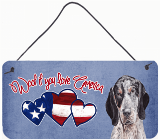 Bluetick Coonhound 1 Woof If You Love America Artwork Wall or Door Hanging Prints