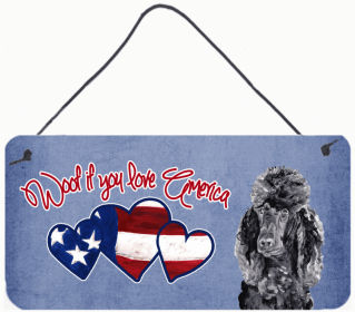 Poodle 1 Woof If You Love America Artwork Wall or Door Hanging Prints