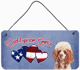 Poodle 2 Woof If You Love America Artwork Wall or Door Hanging Prints