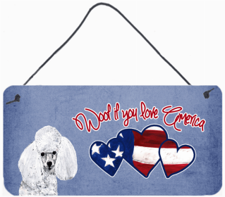 Poodle 3 Woof If You Love America Artwork Wall or Door Hanging Prints