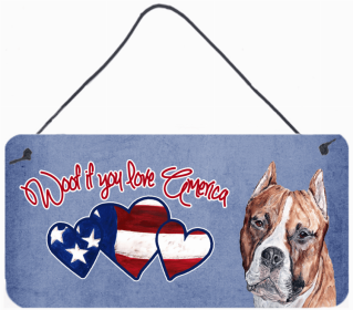 Boxer 1 Woof If You Love America Artwork Wall or Door Hanging Prints