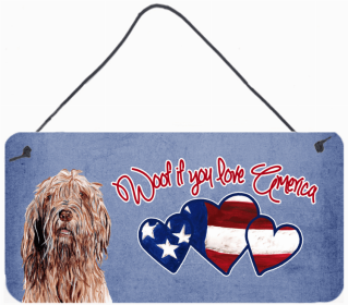 Otterhound 2 Woof If You Love America Artwork Wall or Door Hanging Prints