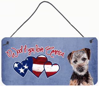 Norfolk Terrier 1 Woof If You Love America Artwork Wall or Door Hanging Prints