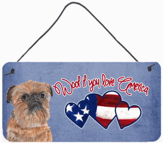 Brussels Griffon 3 Woof If You Love America Artwork Wall or Door Hanging Prints