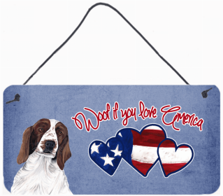 Welsh Springer Spaniel Woof If You Love America Artwork Wall or Door Hanging Prints