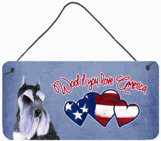 Schnauzer Woof if you love America Art Wall or Door Hanging Prints