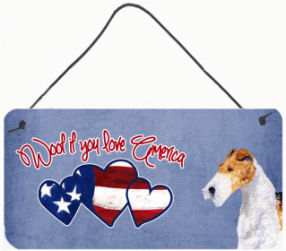 Wire Fox Terrier Woof if you love America Art Wall or Door Hanging Prints