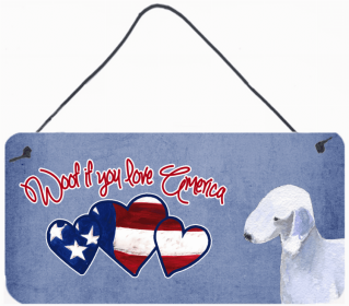 Bedlington Terrier Woof if you love America Art Wall or Door Hanging Prints