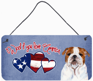 Bulldog Woof if you love America Art Wall or Door Hanging Prints
