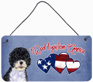 Portuguese Water Dog Woof if you love America Art Wall or Door Hanging Prints