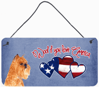 Brussels Griffon Woof if you love America Art Wall or Door Hanging Prints